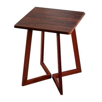 Industrial Kitchen Wood Table for Restaurant Dining Table with Wooden Base Double Pedestal Brown 23.6"L x 23.6"W x 29.5"H Clearhalo ' dining_table' 'Dining Tables & Seating' 'Dining Tables' 'furn' 'furn_dining_table' 'Furniture' 'furniture_dining_table' 'Kitchen & Dining Furniture' 'kitchen&dining_furn' 'kitchen' 'kitchen_dining_table' 4621492