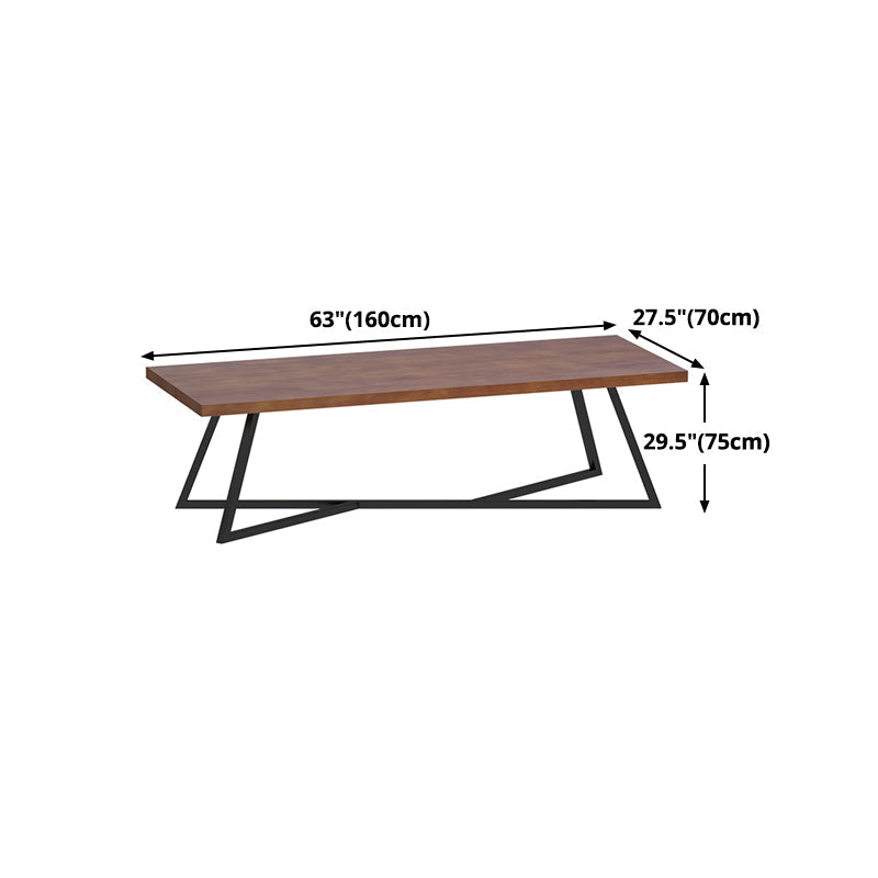 Metal Industrial Rectangle Dining Table Pine Wood Top Table for Kitchen Clearhalo ' dining_table' 'Dining Tables & Seating' 'Dining Tables' 'furn' 'furn_dining_table' 'Furniture' 'furniture_dining_table' 'Kitchen & Dining Furniture' 'kitchen&dining_furn' 'kitchen' 'kitchen_dining_table' 4621521