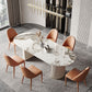 Traditional Luxury Furniture Oval Double Pedestal Dining Site Table for Home Pandora Gold 70.9"L x 35.4"W x 29.5"H Without Chairs Clearhalo ' dining_table' 'Dining Tables & Seating' 'Dining Tables' 'furn' 'furn_dining_table' 'Furniture' 'furniture_dining_table' 'Kitchen & Dining Furniture' 'kitchen&dining_furn' 'kitchen' 'kitchen_dining_table' 4621528