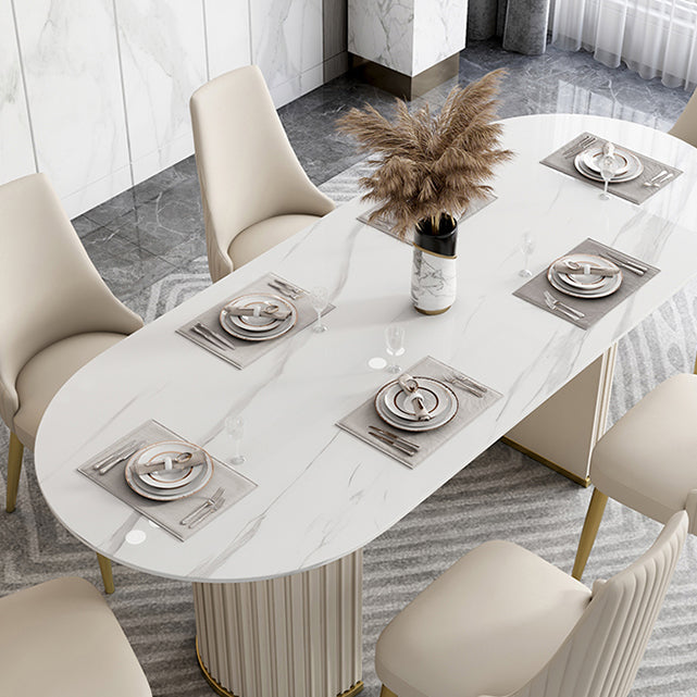 Traditional Luxury Furniture Oval Double Pedestal Dining Site Table for Home Clearhalo ' dining_table' 'Dining Tables & Seating' 'Dining Tables' 'furn' 'furn_dining_table' 'Furniture' 'furniture_dining_table' 'Kitchen & Dining Furniture' 'kitchen&dining_furn' 'kitchen' 'kitchen_dining_table' 4621533