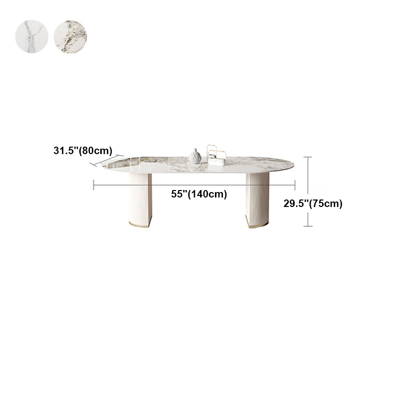 Traditional Luxury Furniture Oval Double Pedestal Dining Site Table for Home Clearhalo ' dining_table' 'Dining Tables & Seating' 'Dining Tables' 'furn' 'furn_dining_table' 'Furniture' 'furniture_dining_table' 'Kitchen & Dining Furniture' 'kitchen&dining_furn' 'kitchen' 'kitchen_dining_table' 4621538