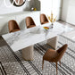 Luxury White Tone Dining Table Sintered Stone Table with Double Pedestal Rectangle Gray 63"L x 31.5"W x 29.5"H Clearhalo ' dining_table' 'Dining Tables & Seating' 'Dining Tables' 'furn' 'furn_dining_table' 'Furniture' 'furniture_dining_table' 'Kitchen & Dining Furniture' 'kitchen&dining_furn' 'kitchen' 'kitchen_dining_table' 4621557