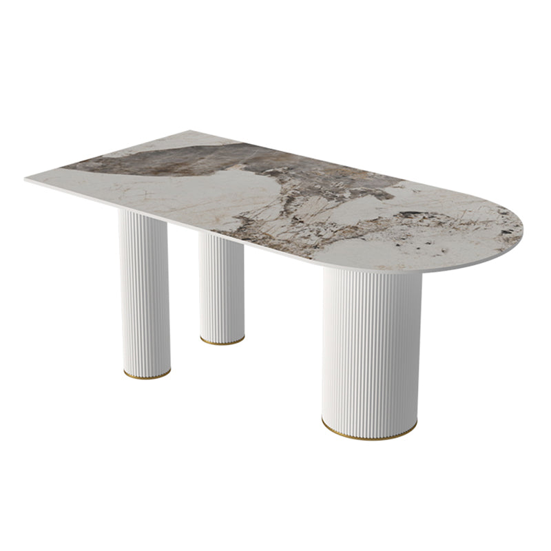 Metal Traditional Luxury Free Form Indoor Table Sintered Stone Table with 3 Legs Pandora Gold Without Chairs Clearhalo ' dining_table' 'Dining Tables & Seating' 'Dining Tables' 'furn' 'furn_dining_table' 'Furniture' 'furniture_dining_table' 'Kitchen & Dining Furniture' 'kitchen&dining_furn' 'kitchen' 'kitchen_dining_table' 4621578