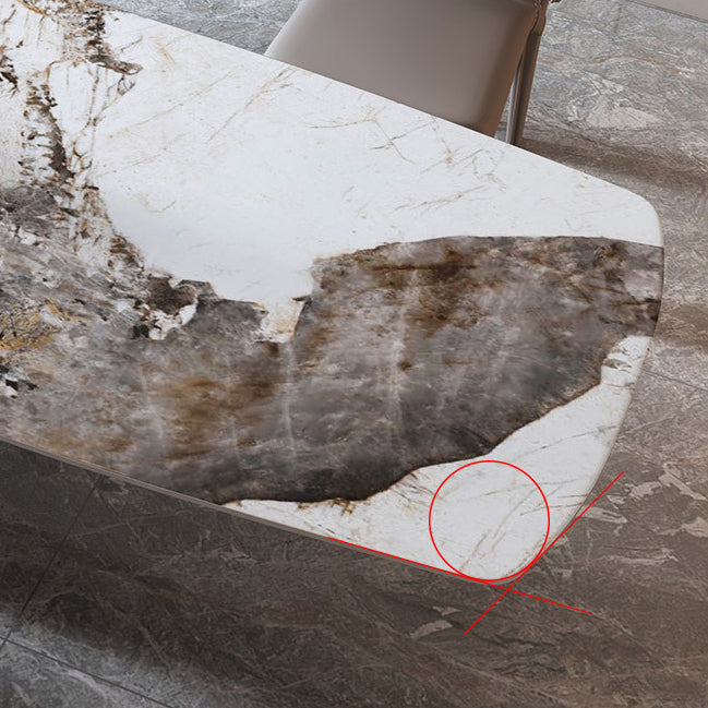 Luxury Sintered Stone Top Dining Table Rectangle White Table with Pedestal Clearhalo ' dining_table' 'Dining Tables & Seating' 'Dining Tables' 'furn' 'furn_dining_table' 'Furniture' 'furniture_dining_table' 'Kitchen & Dining Furniture' 'kitchen&dining_furn' 'kitchen' 'kitchen_dining_table' 4621593