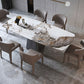 Luxury Sintered Stone Top Dining Table Rectangle White Table with Pedestal Clearhalo ' dining_table' 'Dining Tables & Seating' 'Dining Tables' 'furn' 'furn_dining_table' 'Furniture' 'furniture_dining_table' 'Kitchen & Dining Furniture' 'kitchen&dining_furn' 'kitchen' 'kitchen_dining_table' 4621596