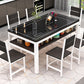 Glass Modern Rectangle Dining Table Glass Top Table for Dining Room and Kitchen White-Black 47.2"L x 27.6"W x 29.5"H Without Chairs Clearhalo ' dining_table' 'Dining Tables & Seating' 'Dining Tables' 'furn' 'furn_dining_table' 'Furniture' 'furniture_dining_table' 'Kitchen & Dining Furniture' 'kitchen&dining_furn' 'kitchen' 'kitchen_dining_table' 4621611