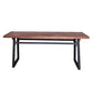 Industrial Pine Wood Table for Restaurant Rectangle Table with Metal Double Pedestal Brown Without Chairs Clearhalo ' dining_table' 'Dining Tables & Seating' 'Dining Tables' 'furn' 'furn_dining_table' 'Furniture' 'furniture_dining_table' 'Kitchen & Dining Furniture' 'kitchen&dining_furn' 'kitchen' 'kitchen_dining_table' 4621653