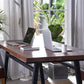 Industrial Pine Wood Table for Restaurant Rectangle Table with Metal Double Pedestal Clearhalo ' dining_table' 'Dining Tables & Seating' 'Dining Tables' 'furn' 'furn_dining_table' 'Furniture' 'furniture_dining_table' 'Kitchen & Dining Furniture' 'kitchen&dining_furn' 'kitchen' 'kitchen_dining_table' 4621655