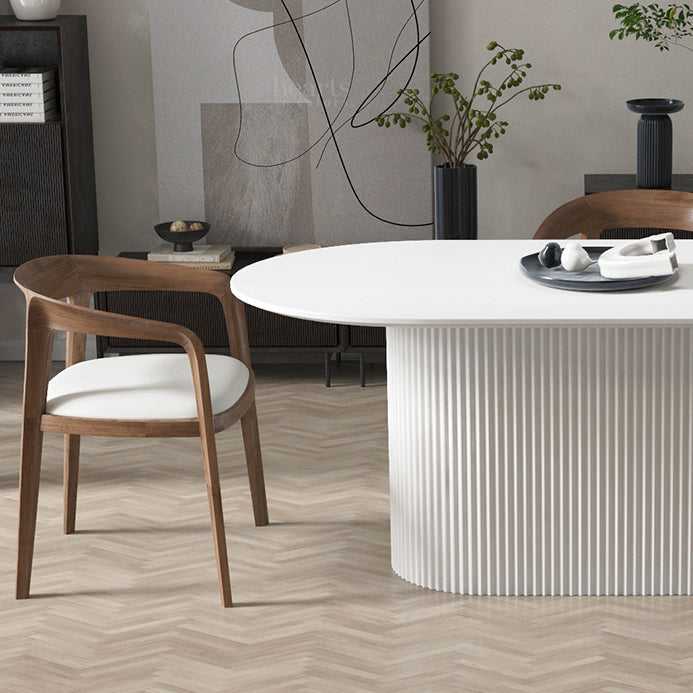 Solid Wood Base Contemporary Oval Dining Table Pedestal Table for Dining Room Clearhalo ' dining_table' 'Dining Tables & Seating' 'Dining Tables' 'furn' 'furn_dining_table' 'Furniture' 'furniture_dining_table' 'Kitchen & Dining Furniture' 'kitchen&dining_furn' 'kitchen' 'kitchen_dining_table' 4621673