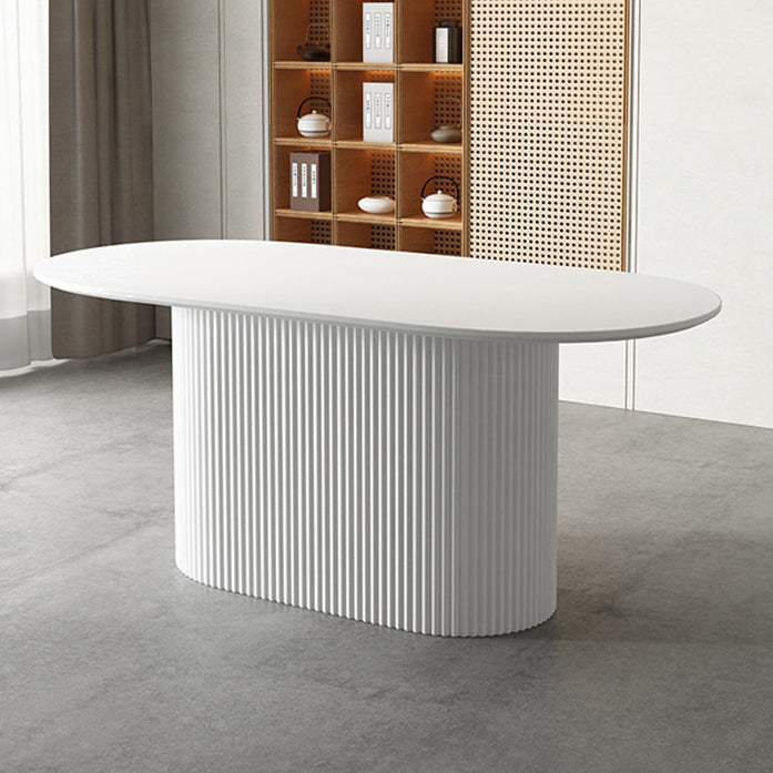 Solid Wood Base Contemporary Oval Dining Table Pedestal Table for Dining Room Clearhalo ' dining_table' 'Dining Tables & Seating' 'Dining Tables' 'furn' 'furn_dining_table' 'Furniture' 'furniture_dining_table' 'Kitchen & Dining Furniture' 'kitchen&dining_furn' 'kitchen' 'kitchen_dining_table' 4621675