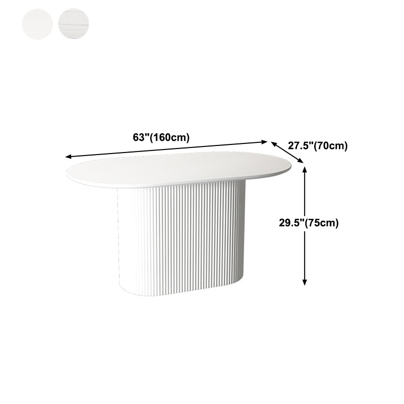 Solid Wood Base Contemporary Oval Dining Table Pedestal Table for Dining Room Clearhalo ' dining_table' 'Dining Tables & Seating' 'Dining Tables' 'furn' 'furn_dining_table' 'Furniture' 'furniture_dining_table' 'Kitchen & Dining Furniture' 'kitchen&dining_furn' 'kitchen' 'kitchen_dining_table' 4621681