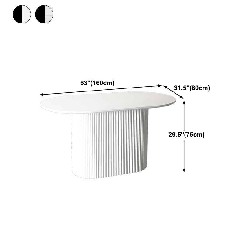 Solid Wood Base Contemporary Oval Dining Table Pedestal Table for Dining Room Clearhalo ' dining_table' 'Dining Tables & Seating' 'Dining Tables' 'furn' 'furn_dining_table' 'Furniture' 'furniture_dining_table' 'Kitchen & Dining Furniture' 'kitchen&dining_furn' 'kitchen' 'kitchen_dining_table' 4621682