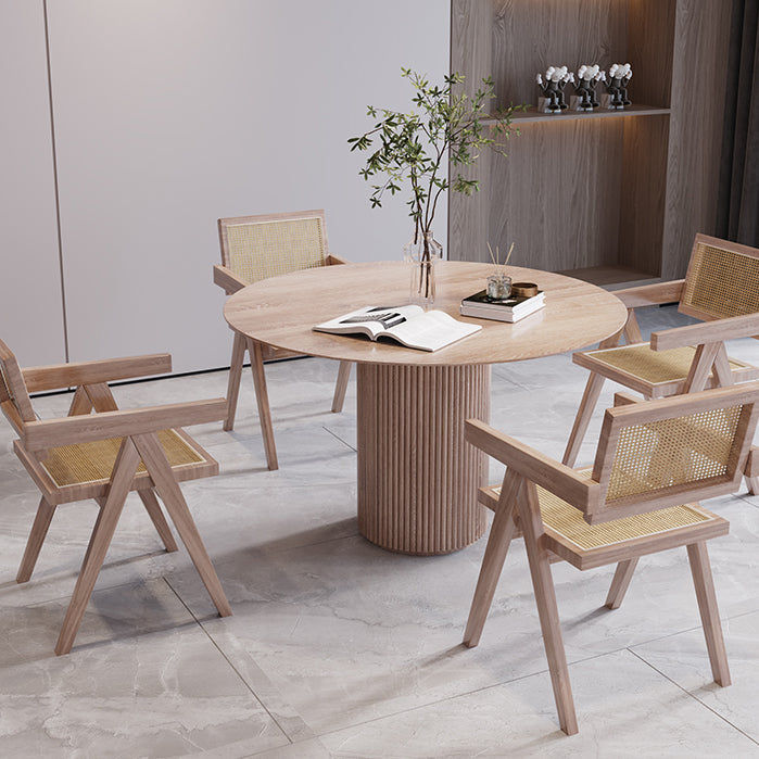Solid Wood Round Table for Restaurant Modern Wood Table with Pedestal Base Clearhalo ' dining_table' 'Dining Tables & Seating' 'Dining Tables' 'furn' 'furn_dining_table' 'Furniture' 'furniture_dining_table' 'Kitchen & Dining Furniture' 'kitchen&dining_furn' 'kitchen' 'kitchen_dining_table' 4621696