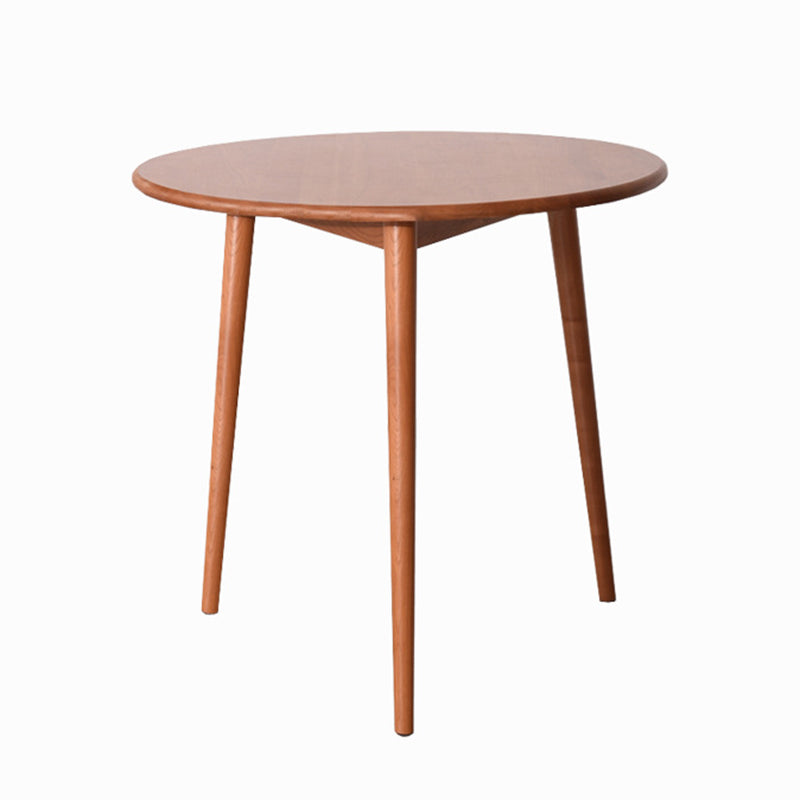 Solid Wood Contemporary Round Dining Table Wood Top Table with 4 Legs Light Brown 23.6"L x 23.6"W x 29.5"H Without Chairs Clearhalo ' dining_table' 'Dining Tables & Seating' 'Dining Tables' 'furn' 'furn_dining_table' 'Furniture' 'furniture_dining_table' 'Kitchen & Dining Furniture' 'kitchen&dining_furn' 'kitchen' 'kitchen_dining_table' 4621706