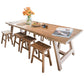 Solid Wood Dining Table Rectangle Pine Wood Dining Table with Sled Base Natural 86.6"L x 35.4"W x 29.5"H Without Chairs Clearhalo ' dining_table' 'Dining Tables & Seating' 'Dining Tables' 'furn' 'furn_dining_table' 'Furniture' 'furniture_dining_table' 'Kitchen & Dining Furniture' 'kitchen&dining_furn' 'kitchen' 'kitchen_dining_table' 4621738