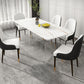 Stone Top Dining Table Contemporary Rectangle Dining Table with Double Pedestal Base White-Gold Without Chairs Clearhalo ' dining_table' 'Dining Tables & Seating' 'Dining Tables' 'furn' 'furn_dining_table' 'Furniture' 'furniture_dining_table' 'Kitchen & Dining Furniture' 'kitchen&dining_furn' 'kitchen' 'kitchen_dining_table' 4621760