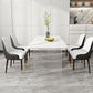 Stone Top Dining Table Contemporary Rectangle Dining Table with Double Pedestal Base Clearhalo ' dining_table' 'Dining Tables & Seating' 'Dining Tables' 'furn' 'furn_dining_table' 'Furniture' 'furniture_dining_table' 'Kitchen & Dining Furniture' 'kitchen&dining_furn' 'kitchen' 'kitchen_dining_table' 4621762