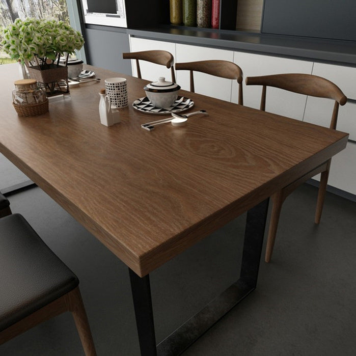 Contemporary Wood Dining Table Rectangle Dining Table with Sled Base Clearhalo ' dining_table' 'Dining Tables & Seating' 'Dining Tables' 'furn' 'furn_dining_table' 'Furniture' 'furniture_dining_table' 'Kitchen & Dining Furniture' 'kitchen&dining_furn' 'kitchen' 'kitchen_dining_table' 4621791