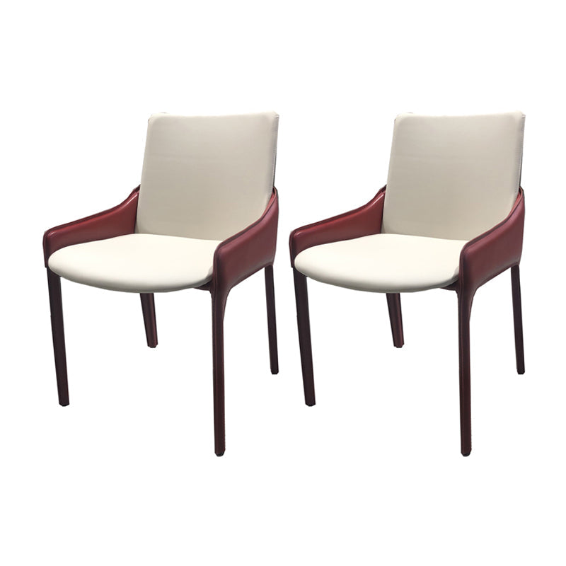 Modern Metal Dining Chair Leather Arm Dining Room Chair for Home Use Beige 2 Piece Set Clearhalo ' kitchen&dining_furn' 'Dining Chairs' 'Dining Tables & Seating' 'dining_chair' 'furn' 'furn_dining_chair' 'Furniture' 'furniture_dining_chair' 'Kitchen & Dining Furniture' 'kitchen' 4621800