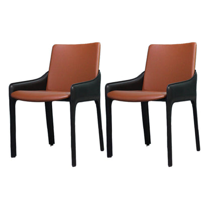 Modern Metal Dining Chair Leather Arm Dining Room Chair for Home Use Orange 2 Piece Set Clearhalo ' kitchen&dining_furn' 'Dining Chairs' 'Dining Tables & Seating' 'dining_chair' 'furn' 'furn_dining_chair' 'Furniture' 'furniture_dining_chair' 'Kitchen & Dining Furniture' 'kitchen' 4621803
