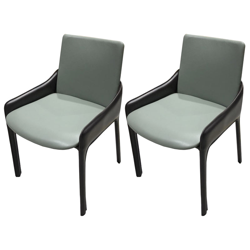 Modern Metal Dining Chair Leather Arm Dining Room Chair for Home Use Light Green 2 Piece Set Clearhalo ' kitchen&dining_furn' 'Dining Chairs' 'Dining Tables & Seating' 'dining_chair' 'furn' 'furn_dining_chair' 'Furniture' 'furniture_dining_chair' 'Kitchen & Dining Furniture' 'kitchen' 4621805