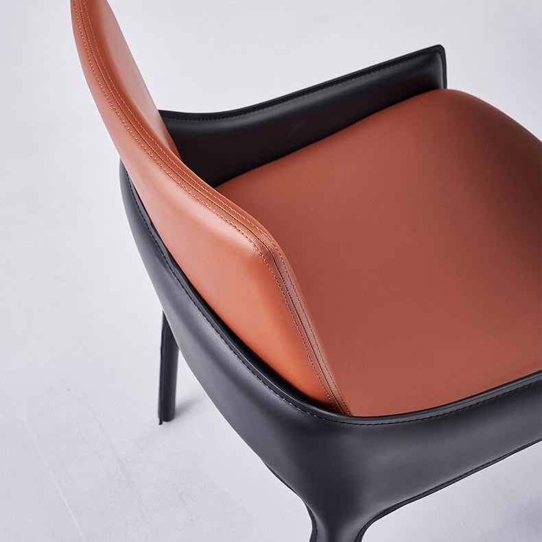 Modern Metal Dining Chair Leather Arm Dining Room Chair for Home Use Clearhalo ' kitchen&dining_furn' 'Dining Chairs' 'Dining Tables & Seating' 'dining_chair' 'furn' 'furn_dining_chair' 'Furniture' 'furniture_dining_chair' 'Kitchen & Dining Furniture' 'kitchen' 4621813