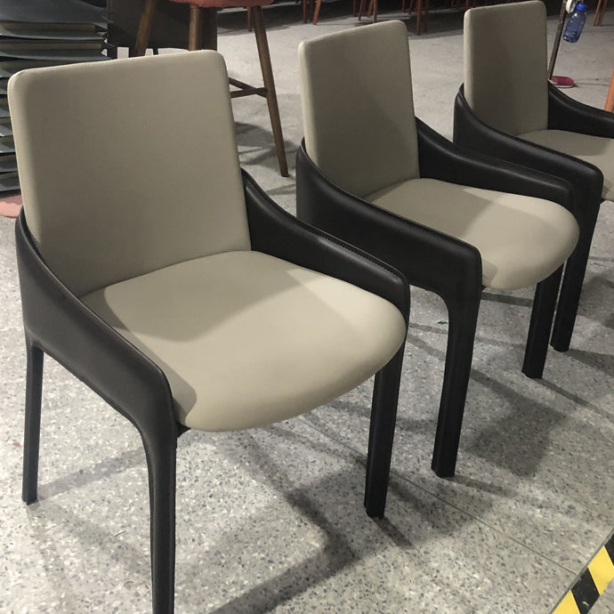 Modern Metal Dining Chair Leather Arm Dining Room Chair for Home Use Clearhalo ' kitchen&dining_furn' 'Dining Chairs' 'Dining Tables & Seating' 'dining_chair' 'furn' 'furn_dining_chair' 'Furniture' 'furniture_dining_chair' 'Kitchen & Dining Furniture' 'kitchen' 4621816