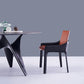 Modern Metal Dining Chair Leather Arm Dining Room Chair for Home Use Clearhalo ' kitchen&dining_furn' 'Dining Chairs' 'Dining Tables & Seating' 'dining_chair' 'furn' 'furn_dining_chair' 'Furniture' 'furniture_dining_chair' 'Kitchen & Dining Furniture' 'kitchen' 4621818