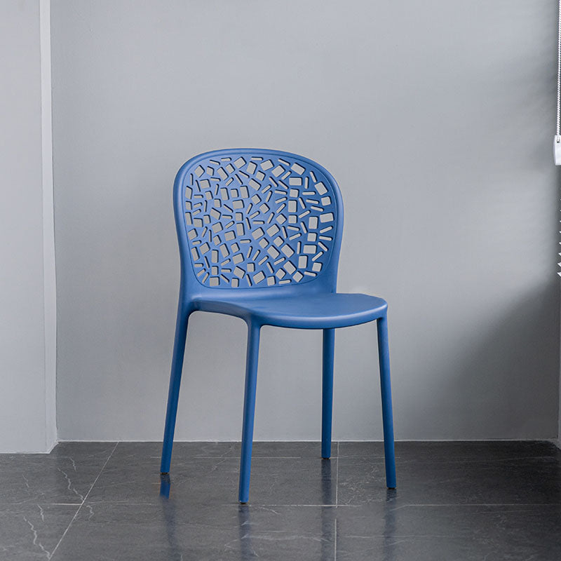 Scandinavian Open Back Dining Side Chair Plastic Dining Armless Chair Blue 1 Piece Clearhalo ' kitchen&dining_furn' 'Dining Chairs' 'Dining Tables & Seating' 'dining_chair' 'furn' 'furn_dining_chair' 'Furniture' 'furniture_dining_chair' 'Kitchen & Dining Furniture' 'kitchen' 4621823