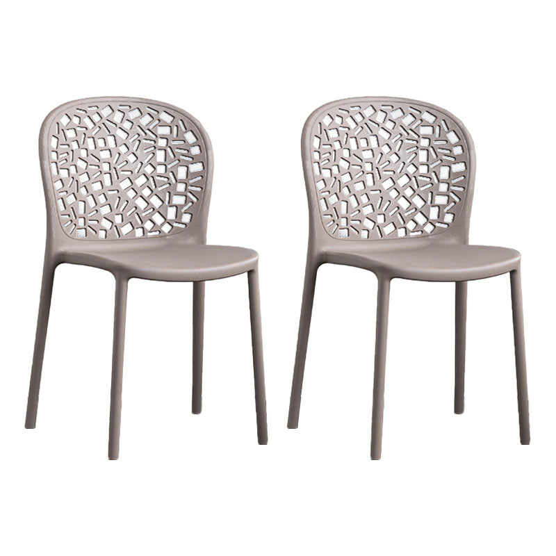 Scandinavian Open Back Dining Side Chair Plastic Dining Armless Chair Grey 2 Piece Set Clearhalo ' kitchen&dining_furn' 'Dining Chairs' 'Dining Tables & Seating' 'dining_chair' 'furn' 'furn_dining_chair' 'Furniture' 'furniture_dining_chair' 'Kitchen & Dining Furniture' 'kitchen' 4621830