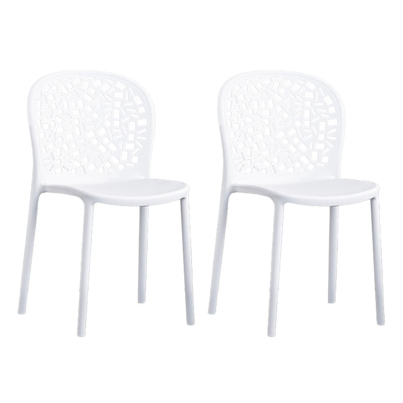 Scandinavian Open Back Dining Side Chair Plastic Dining Armless Chair White 2 Piece Set Clearhalo ' kitchen&dining_furn' 'Dining Chairs' 'Dining Tables & Seating' 'dining_chair' 'furn' 'furn_dining_chair' 'Furniture' 'furniture_dining_chair' 'Kitchen & Dining Furniture' 'kitchen' 4621836
