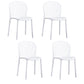 Scandinavian Open Back Dining Side Chair Plastic Dining Armless Chair White 4 Piece Set Clearhalo ' kitchen&dining_furn' 'Dining Chairs' 'Dining Tables & Seating' 'dining_chair' 'furn' 'furn_dining_chair' 'Furniture' 'furniture_dining_chair' 'Kitchen & Dining Furniture' 'kitchen' 4621838