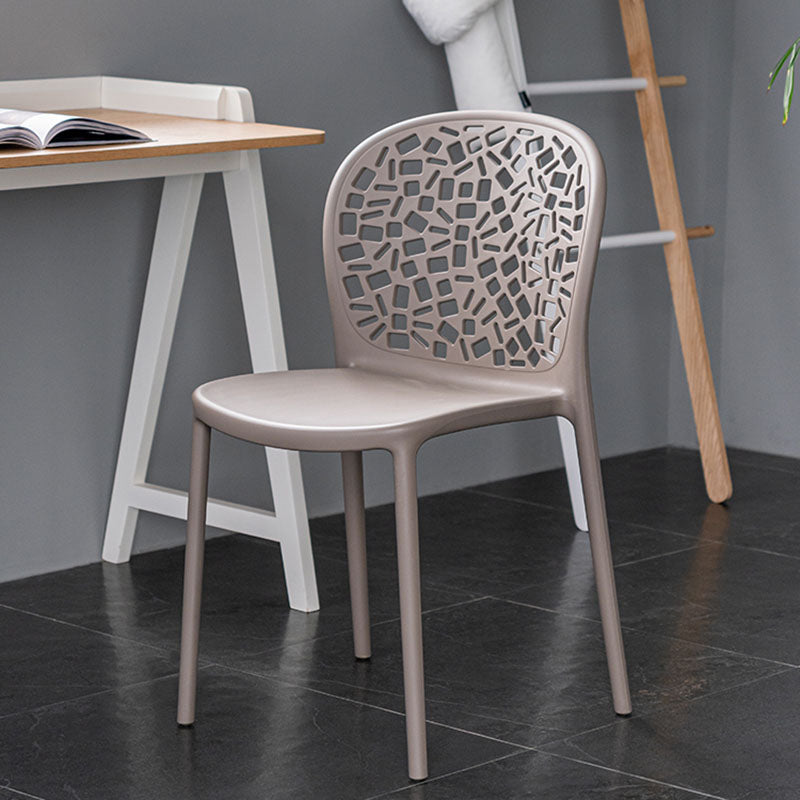 Scandinavian Open Back Dining Side Chair Plastic Dining Armless Chair Clearhalo ' kitchen&dining_furn' 'Dining Chairs' 'Dining Tables & Seating' 'dining_chair' 'furn' 'furn_dining_chair' 'Furniture' 'furniture_dining_chair' 'Kitchen & Dining Furniture' 'kitchen' 4621840