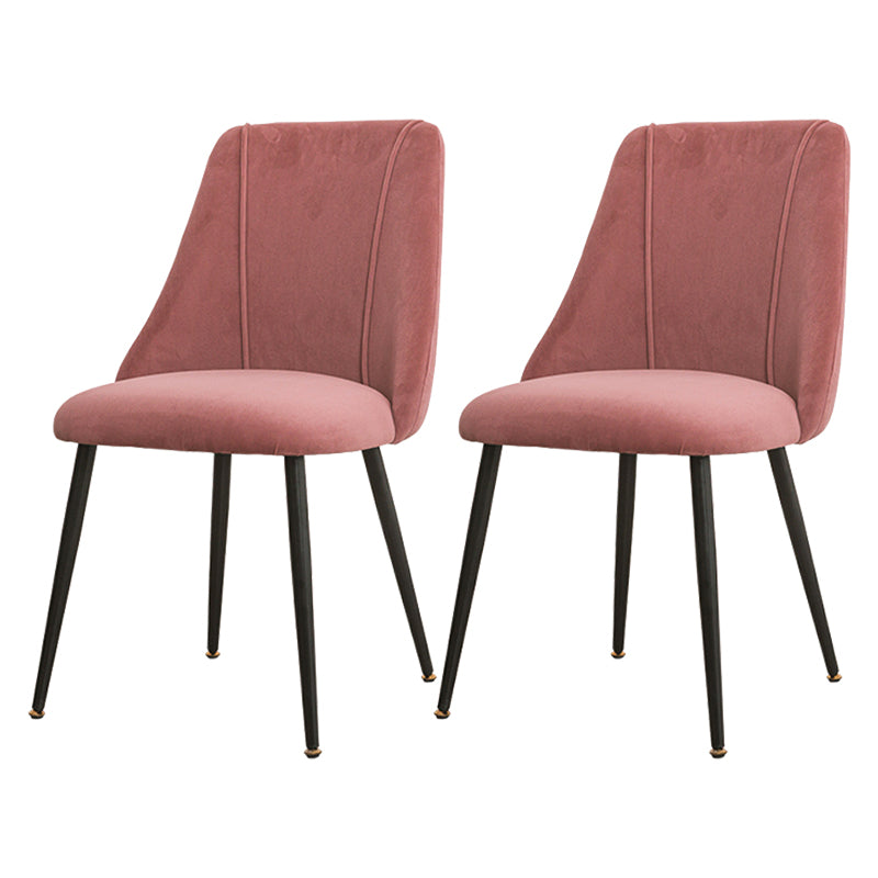 Modern Velvet Home Side Chair Parsons Matte Finish Dining Chair Pink 2 Piece Set Clearhalo ' kitchen&dining_furn' 'Dining Chairs' 'Dining Tables & Seating' 'dining_chair' 'furn' 'furn_dining_chair' 'Furniture' 'furniture_dining_chair' 'Kitchen & Dining Furniture' 'kitchen' 4621846