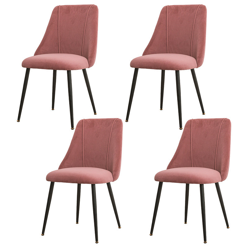 Modern Velvet Home Side Chair Parsons Matte Finish Dining Chair Pink 4 Piece Set Clearhalo ' kitchen&dining_furn' 'Dining Chairs' 'Dining Tables & Seating' 'dining_chair' 'furn' 'furn_dining_chair' 'Furniture' 'furniture_dining_chair' 'Kitchen & Dining Furniture' 'kitchen' 4621848