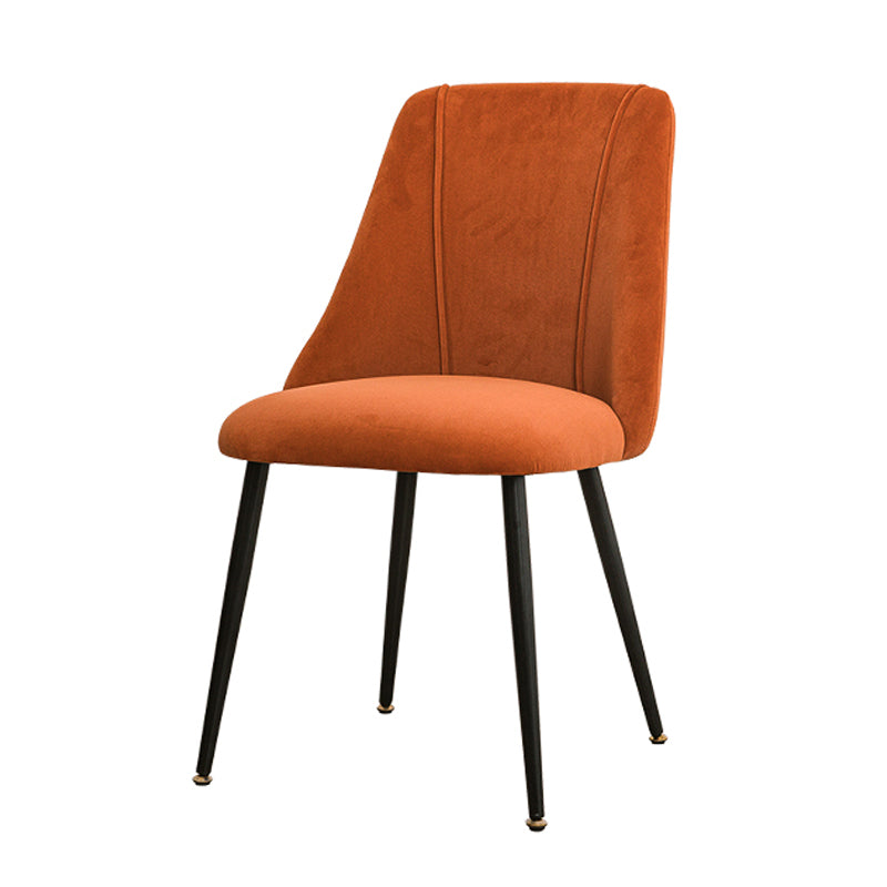 Modern Velvet Home Side Chair Parsons Matte Finish Dining Chair Orange 1 Piece Clearhalo ' kitchen&dining_furn' 'Dining Chairs' 'Dining Tables & Seating' 'dining_chair' 'furn' 'furn_dining_chair' 'Furniture' 'furniture_dining_chair' 'Kitchen & Dining Furniture' 'kitchen' 4621849