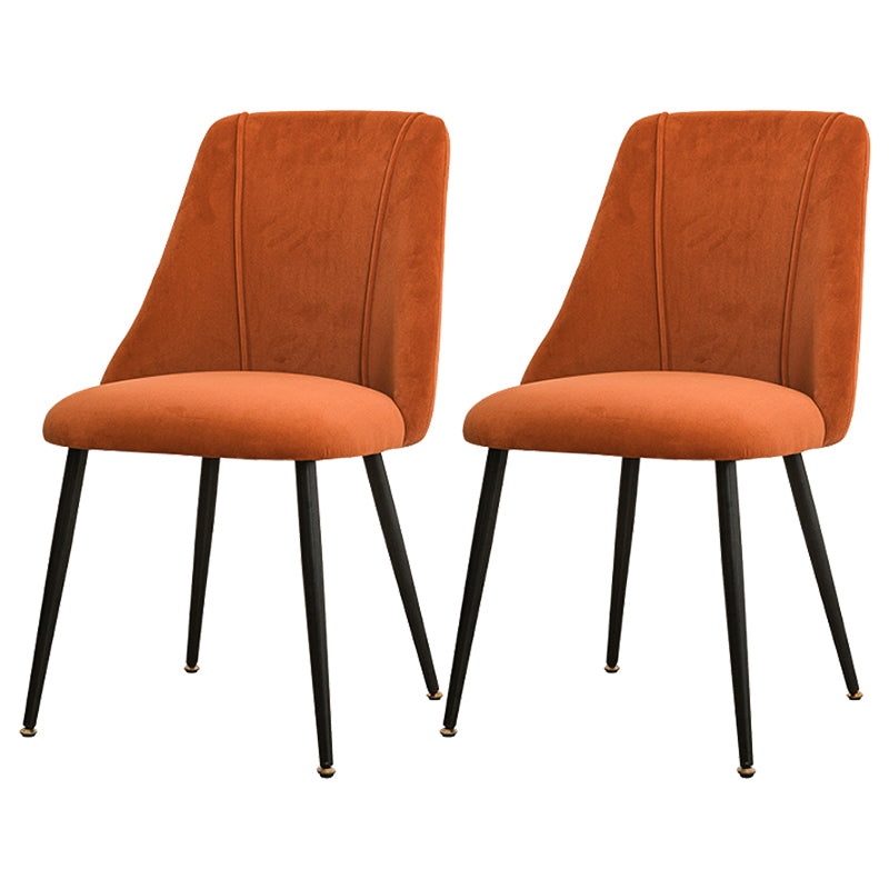 Modern Velvet Home Side Chair Parsons Matte Finish Dining Chair Orange 2 Piece Set Clearhalo ' kitchen&dining_furn' 'Dining Chairs' 'Dining Tables & Seating' 'dining_chair' 'furn' 'furn_dining_chair' 'Furniture' 'furniture_dining_chair' 'Kitchen & Dining Furniture' 'kitchen' 4621852