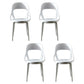 Scandinavian Open Back Armless Dining Chairs Plastic Side Chair White 4 Piece Set Clearhalo ' kitchen&dining_furn' 'Dining Chairs' 'Dining Tables & Seating' 'dining_chair' 'furn' 'furn_dining_chair' 'Furniture' 'furniture_dining_chair' 'Kitchen & Dining Furniture' 'kitchen' 4621872