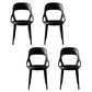 Scandinavian Open Back Armless Dining Chairs Plastic Side Chair Black 4 Piece Set Clearhalo ' kitchen&dining_furn' 'Dining Chairs' 'Dining Tables & Seating' 'dining_chair' 'furn' 'furn_dining_chair' 'Furniture' 'furniture_dining_chair' 'Kitchen & Dining Furniture' 'kitchen' 4621885
