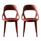 Scandinavian Open Back Armless Dining Chairs Plastic Side Chair Red 2 Piece Set Clearhalo ' kitchen&dining_furn' 'Dining Chairs' 'Dining Tables & Seating' 'dining_chair' 'furn' 'furn_dining_chair' 'Furniture' 'furniture_dining_chair' 'Kitchen & Dining Furniture' 'kitchen' 4621887