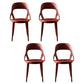 Scandinavian Open Back Armless Dining Chairs Plastic Side Chair Red 4 Piece Set Clearhalo ' kitchen&dining_furn' 'Dining Chairs' 'Dining Tables & Seating' 'dining_chair' 'furn' 'furn_dining_chair' 'Furniture' 'furniture_dining_chair' 'Kitchen & Dining Furniture' 'kitchen' 4621888