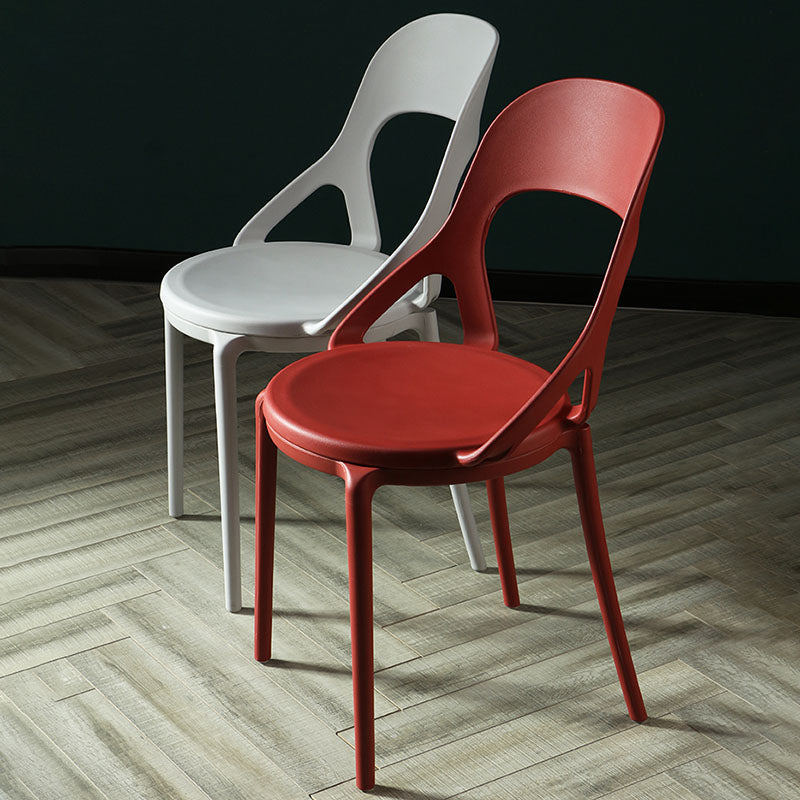 Scandinavian Open Back Armless Dining Chairs Plastic Side Chair Clearhalo ' kitchen&dining_furn' 'Dining Chairs' 'Dining Tables & Seating' 'dining_chair' 'furn' 'furn_dining_chair' 'Furniture' 'furniture_dining_chair' 'Kitchen & Dining Furniture' 'kitchen' 4621889