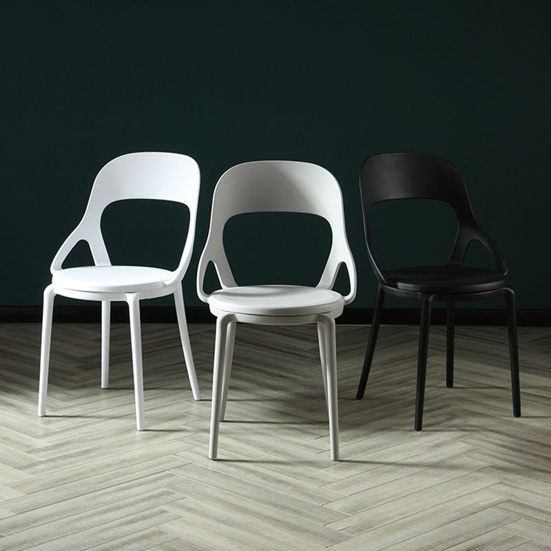 Scandinavian Open Back Armless Dining Chairs Plastic Side Chair Clearhalo ' kitchen&dining_furn' 'Dining Chairs' 'Dining Tables & Seating' 'dining_chair' 'furn' 'furn_dining_chair' 'Furniture' 'furniture_dining_chair' 'Kitchen & Dining Furniture' 'kitchen' 4621890