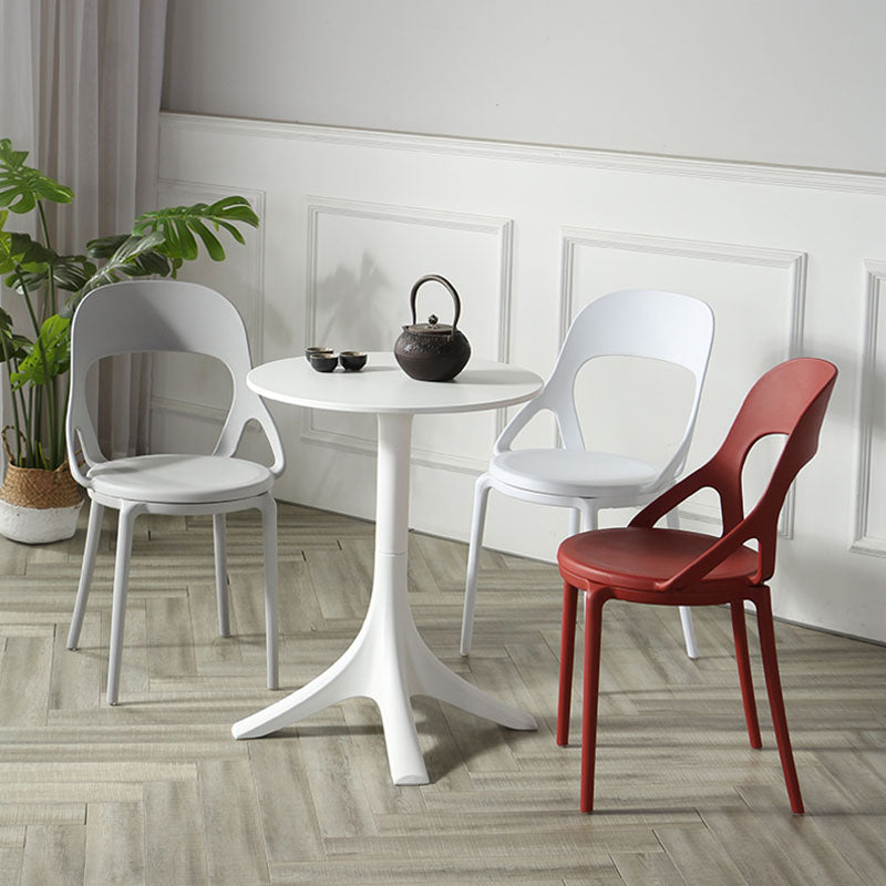 Scandinavian Open Back Armless Dining Chairs Plastic Side Chair Clearhalo ' kitchen&dining_furn' 'Dining Chairs' 'Dining Tables & Seating' 'dining_chair' 'furn' 'furn_dining_chair' 'Furniture' 'furniture_dining_chair' 'Kitchen & Dining Furniture' 'kitchen' 4621891