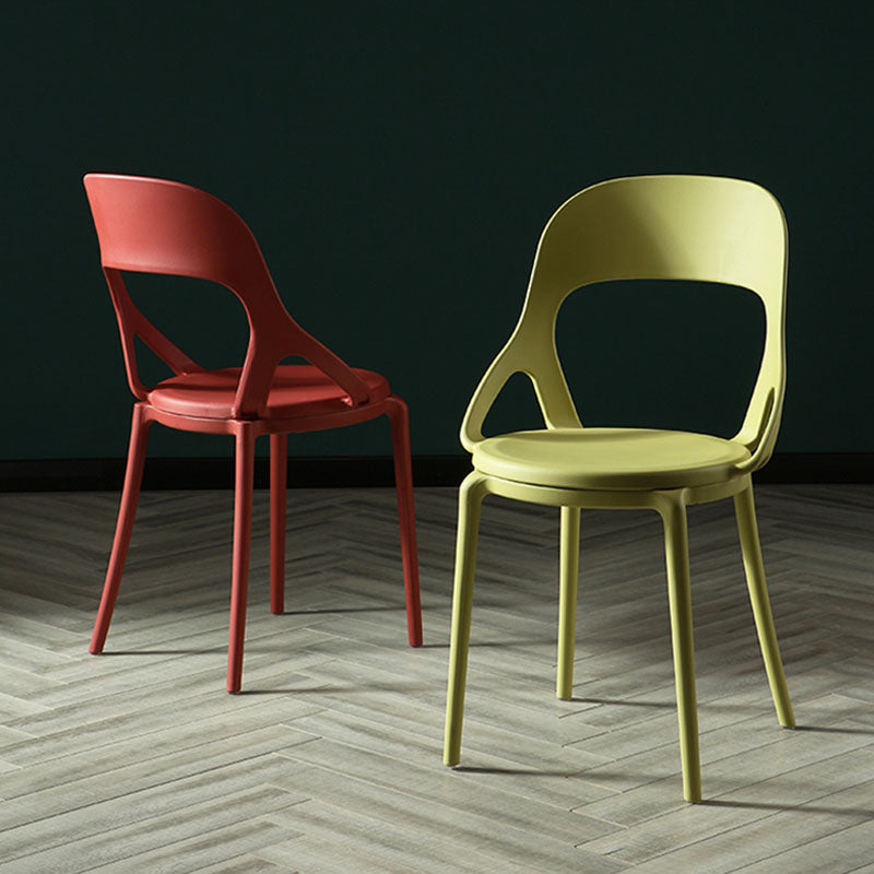Scandinavian Open Back Armless Dining Chairs Plastic Side Chair Clearhalo ' kitchen&dining_furn' 'Dining Chairs' 'Dining Tables & Seating' 'dining_chair' 'furn' 'furn_dining_chair' 'Furniture' 'furniture_dining_chair' 'Kitchen & Dining Furniture' 'kitchen' 4621893