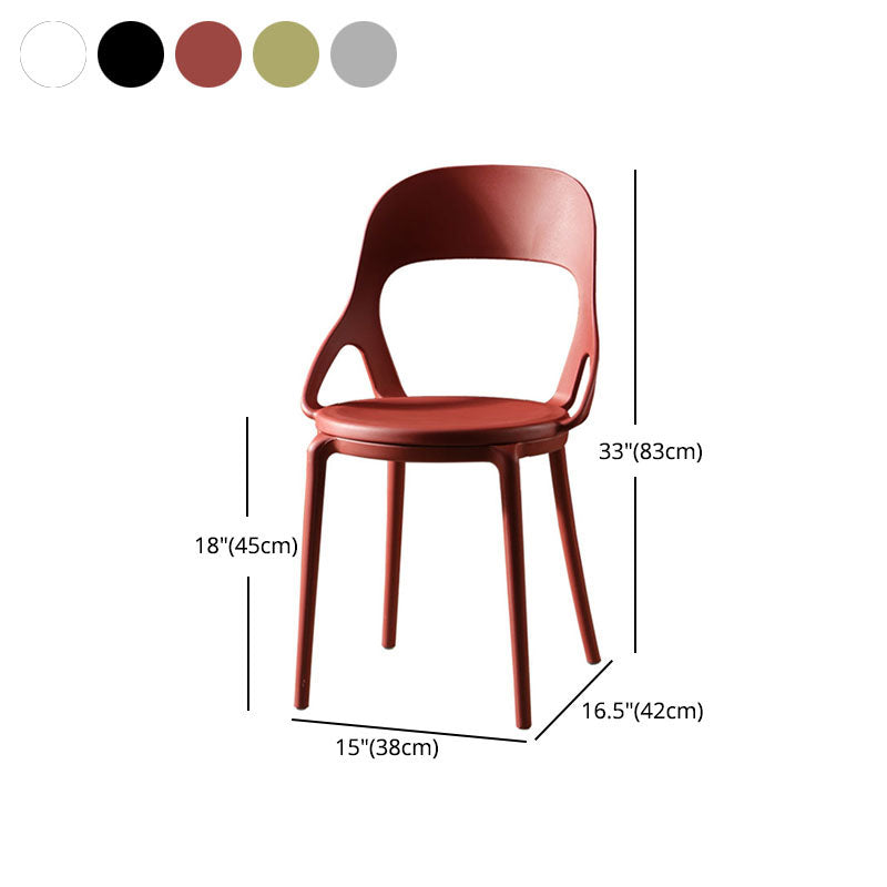 Scandinavian Open Back Armless Dining Chairs Plastic Side Chair Clearhalo ' kitchen&dining_furn' 'Dining Chairs' 'Dining Tables & Seating' 'dining_chair' 'furn' 'furn_dining_chair' 'Furniture' 'furniture_dining_chair' 'Kitchen & Dining Furniture' 'kitchen' 4621894
