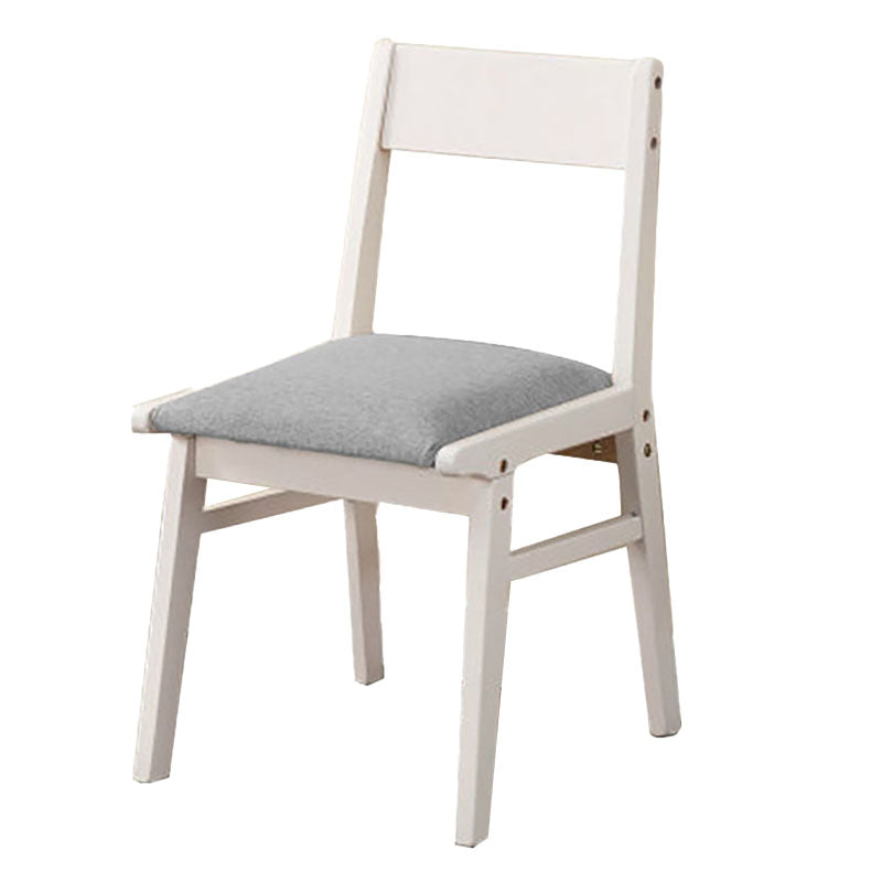 Contemporary Style Open Back Chair Dining Armless Chair with Wooden Legs for Kitchen White-Gray 1 Piece Clearhalo ' kitchen&dining_furn' 'Dining Chairs' 'Dining Tables & Seating' 'dining_chair' 'furn' 'furn_dining_chair' 'Furniture' 'furniture_dining_chair' 'Kitchen & Dining Furniture' 'kitchen' 4621908