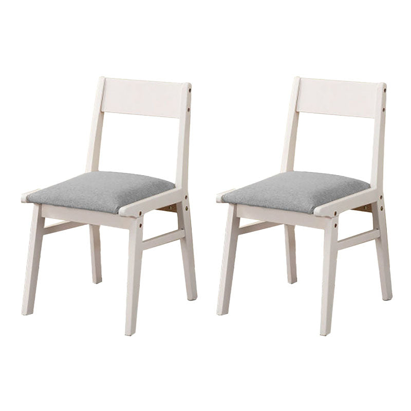 Contemporary Style Open Back Chair Dining Armless Chair with Wooden Legs for Kitchen White-Gray 2 Piece Set Clearhalo ' kitchen&dining_furn' 'Dining Chairs' 'Dining Tables & Seating' 'dining_chair' 'furn' 'furn_dining_chair' 'Furniture' 'furniture_dining_chair' 'Kitchen & Dining Furniture' 'kitchen' 4621910
