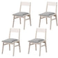 Contemporary Style Open Back Chair Dining Armless Chair with Wooden Legs for Kitchen White-Gray 4 Piece Set Clearhalo ' kitchen&dining_furn' 'Dining Chairs' 'Dining Tables & Seating' 'dining_chair' 'furn' 'furn_dining_chair' 'Furniture' 'furniture_dining_chair' 'Kitchen & Dining Furniture' 'kitchen' 4621912