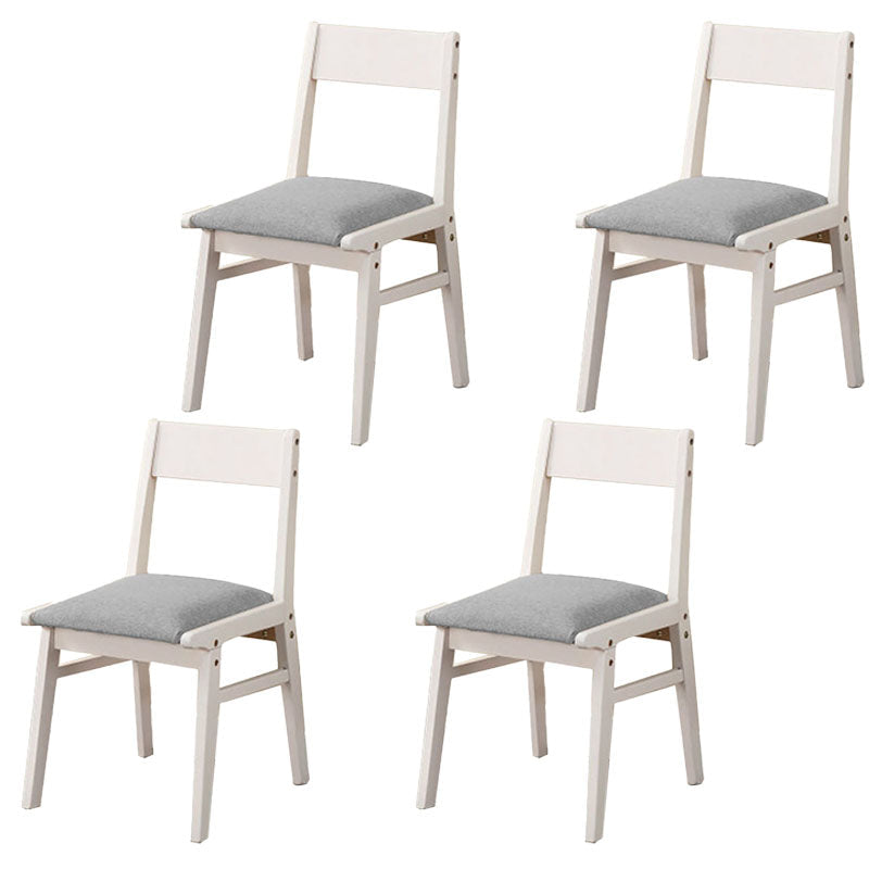 Contemporary Style Open Back Chair Dining Armless Chair with Wooden Legs for Kitchen White-Gray 4 Piece Set Clearhalo ' kitchen&dining_furn' 'Dining Chairs' 'Dining Tables & Seating' 'dining_chair' 'furn' 'furn_dining_chair' 'Furniture' 'furniture_dining_chair' 'Kitchen & Dining Furniture' 'kitchen' 4621912